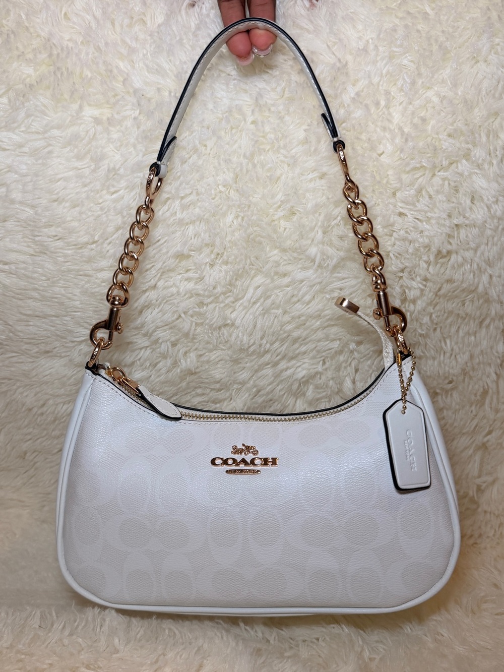 White Teri with Gold Hardware
